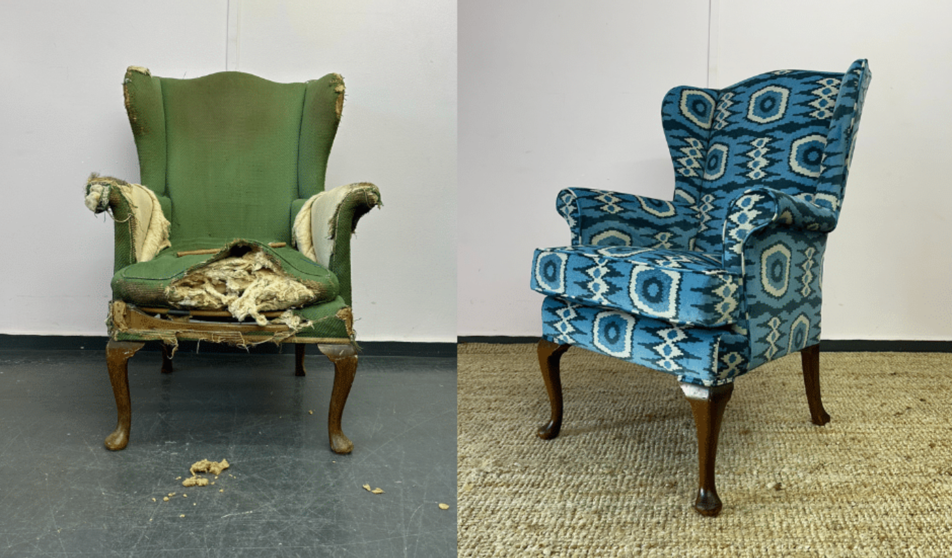 Bank herstofferen Amsterdam Noord – versleten bekleding vervangen door nieuwe stof